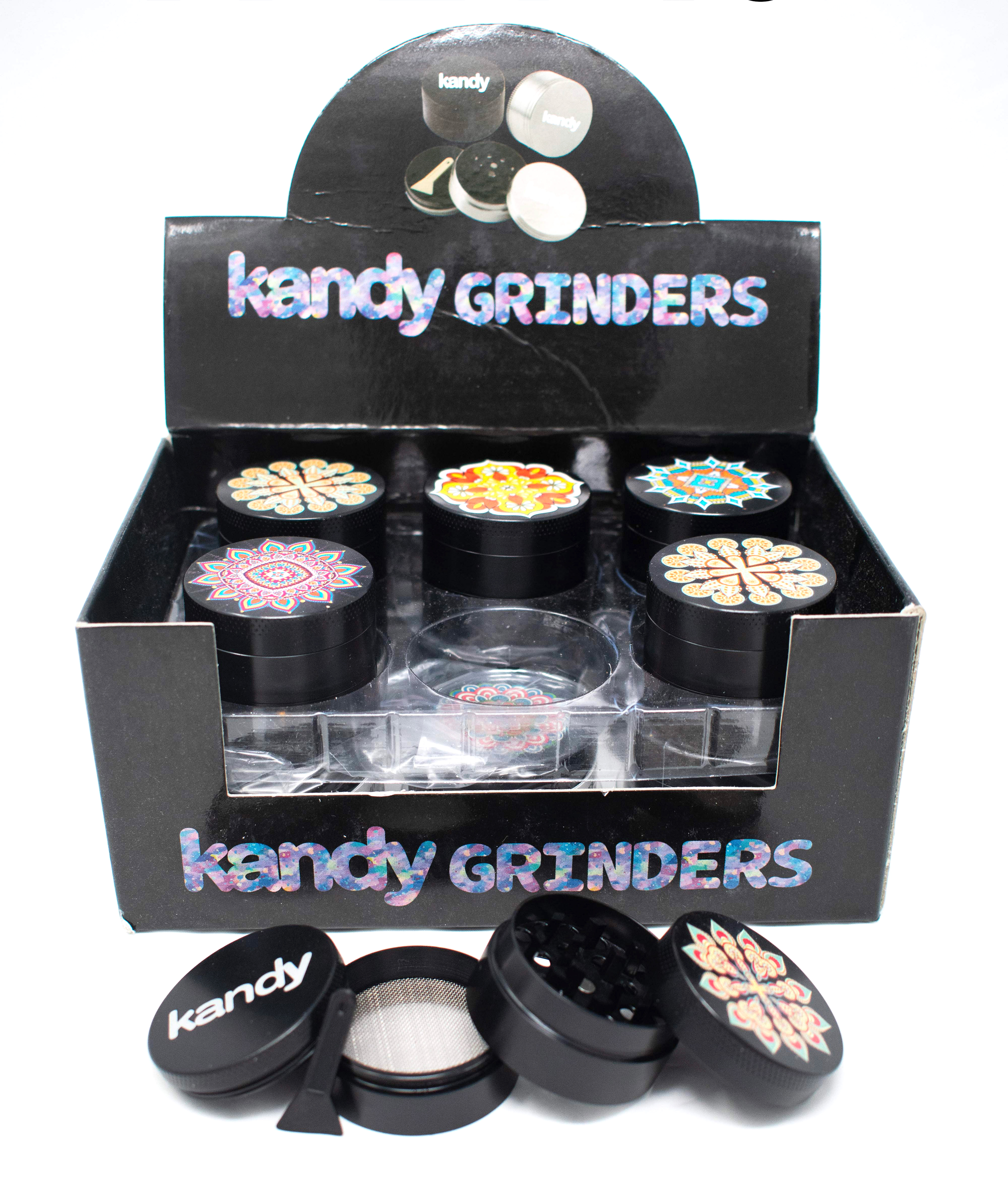 Grinder Kandy Zinc Alloy Colorful Printed Design On The Top 40mm 4Pts
