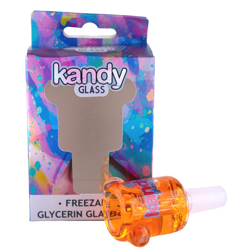 Kandy Glass Bowl W/Glycerin 14mm Male And Marble On Each Side/pc
