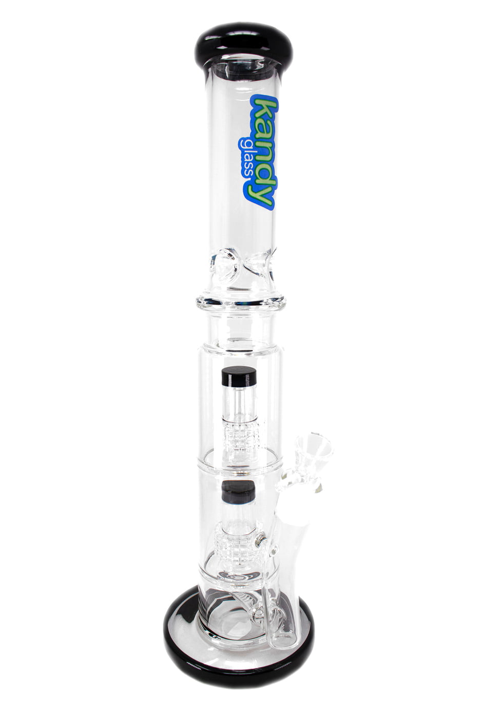 Kandy Glass Water Pipe 17" W/Dual Slitted Perc Ring & Ice Catcher On