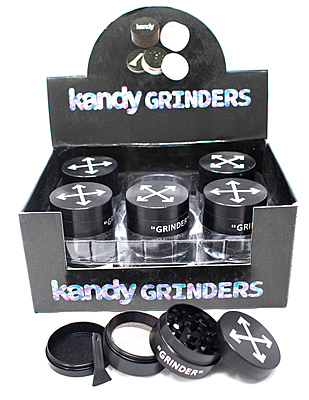 Kandy Grinder Zinc Alloy Cross Printed Sign On The Top 40Mm 4Pts - Mixed Designs