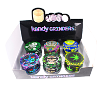 Kandy Grinder Zinc Alloy Leaf/Skull Print All Over Grinder 50Mm 4Pts