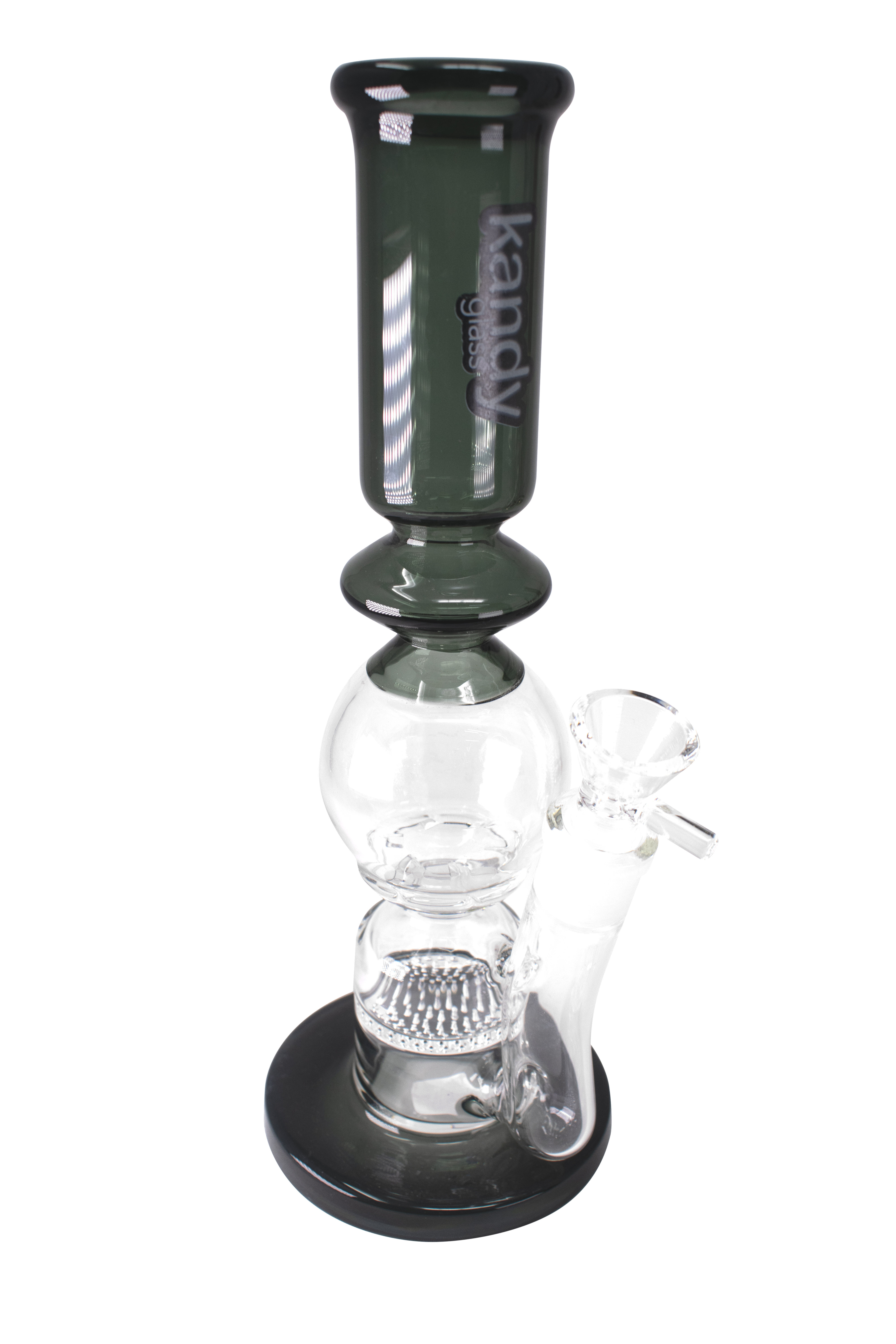 Kandy Water Pipe 12" W/honeycomb Perc & Globe Shape In The Middle