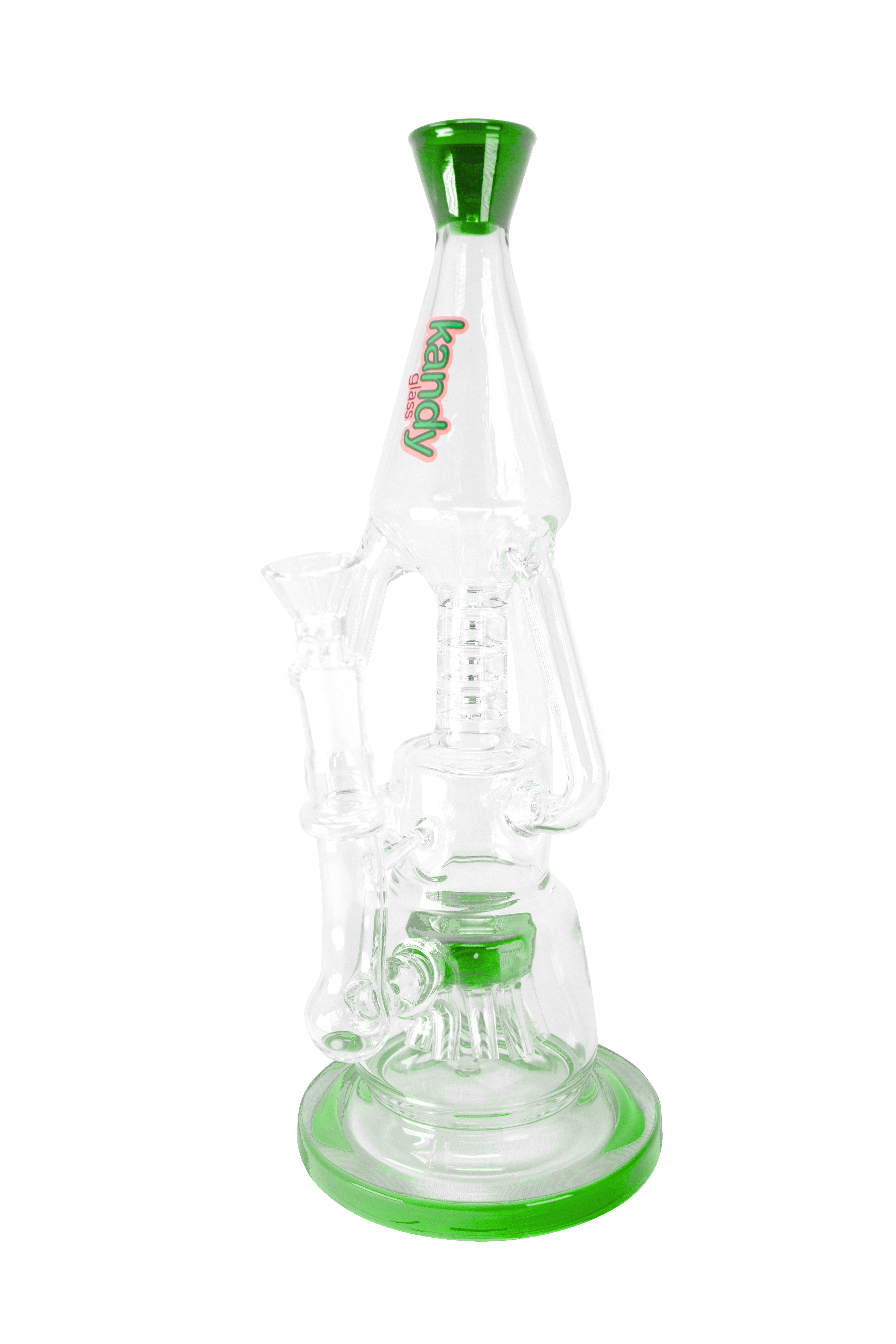 Kandy Water Pipe 13" Recycler W/colored Jellyfish Perc