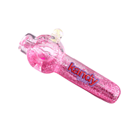 Kandy Glass Hand Pipe 4" W/glittered Glycerin & Cap