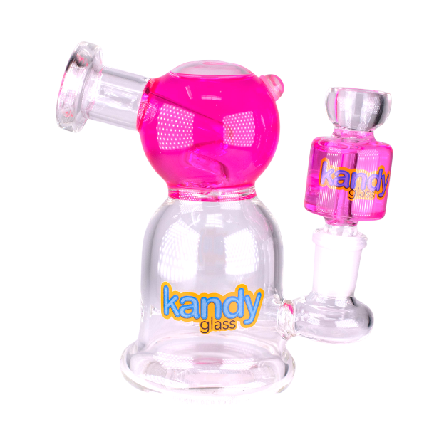 Kandy Glass Water Pipe 6" Bell Shape Base W/Whistle Perc W/Glycerin Globe Telescopic Mouth & Glycerin Bowl