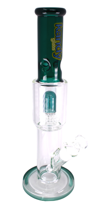 Kandy Glass Water Pipe 14" W/Showerhead Perc & Done On Top Colored Base, Dome & Neck Kandy Glass Water Pipe 14" W/Showerhead Perc & Done On Top Colored Base, Dome & Neck