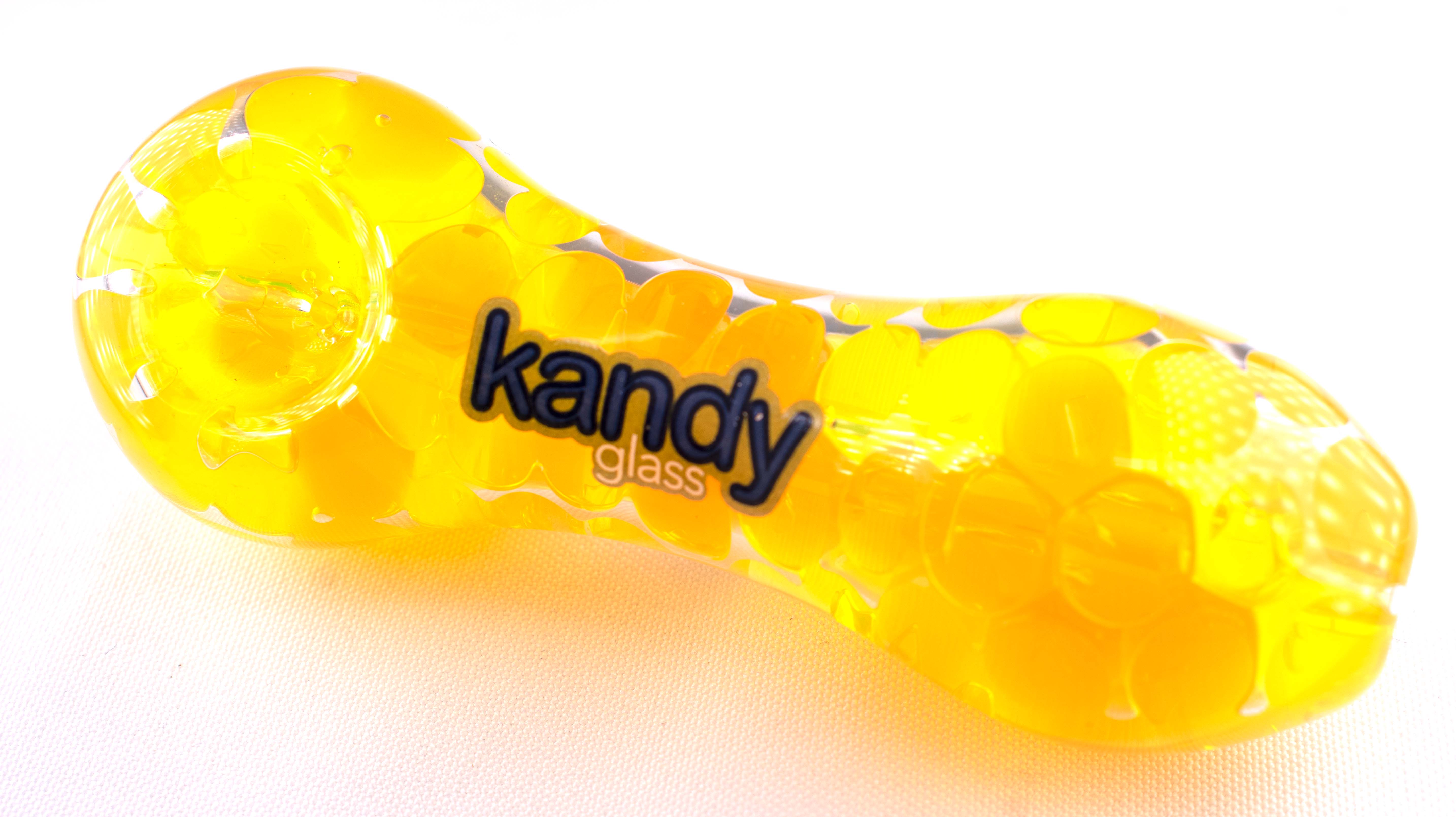 Kandy Hand Pipe 4.5" W/Glycerin & Colored Spots Inside