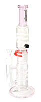 Kandy Glass Water Pipe 17.5" Two Part W/Triple Honeycomb Perc & Twisting Glass & Glycerin Filled Top Part W/ Colored Base & Colored Neck Kandy Glass Water Pipe 17.5" Two Part W/Triple Honeycomb Perc & Twisting Glass & Glycerin Filled Top Part W/ Colored Base & Colored Neck