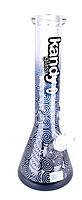 Kandy Glass Water Pipe 14" Frosted 9mm W/Design On Top Dual Color