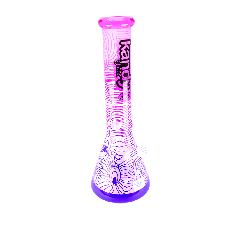 Kandy Glass Water Pipe 18" Beaker Base W/Frosted Design On Top 9mm