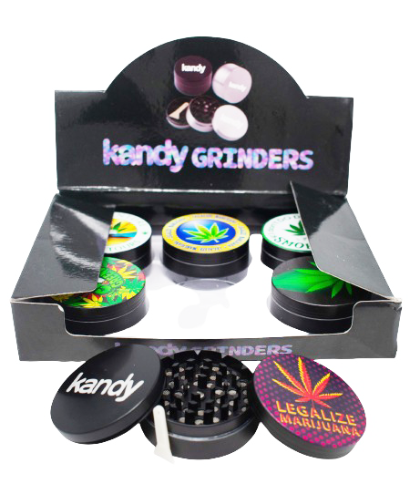 Kandy Grinder Zinc Alloy Leaf Print On The Top 63mm 3pts