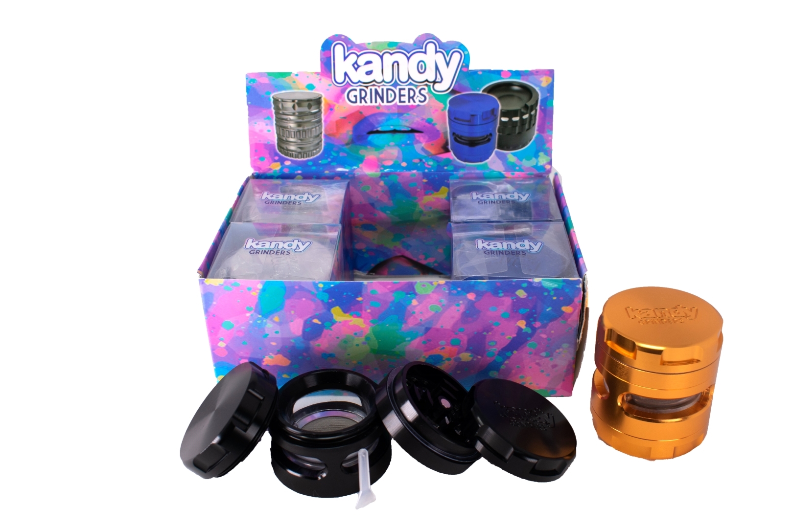 Kandy Grinder Metal W/Transparent Part In The Middle 62mm 5pts