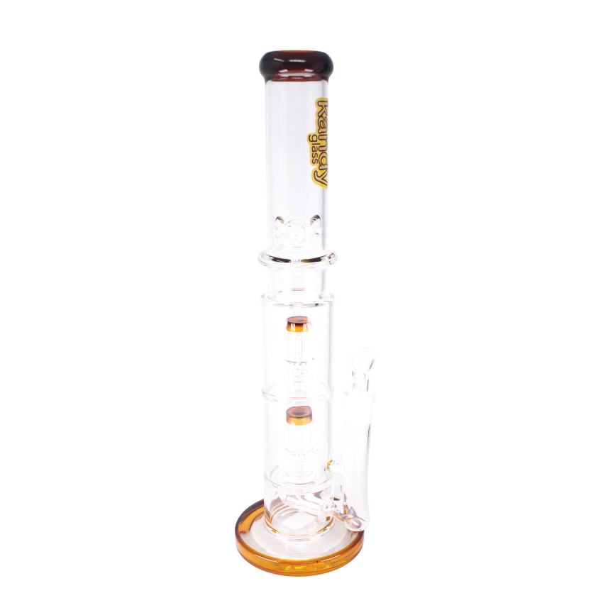 Kandy Glass Water Pipe 17" W/Dual Slitted Perc Ring & Ice Catcher On