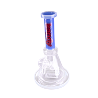 Kandy Glass Water Pipe 8" Thick Base Slitted Slant Perc w/Ring in Middle & colored Base Lining, Neck & Mouth Kandy Glass Water Pipe 8" Thick Base Slitted Slant Perc w/Ring in Middle & colored Base Lining, Neck & Mouth