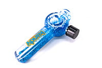 Kandy Glass Hand Pipe 4" W/glittered Glycerin & Cap