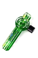 Kandy Glass Hand Pipe 4" W/glittered Glycerin & Cap