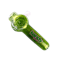 Kandy Glass Hand Pipe 4" W/glittered Glycerin & Cap