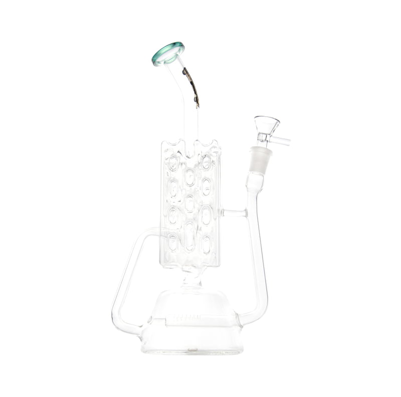 Kandy Glass Water Pipe 12" W/ Grated Design, Recycler & Slitted Perc